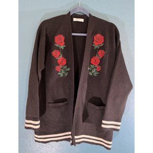 Sandro Paris Women's Black Indira Rose-Embroider